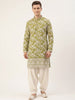 Olive Green Floral Embroidered Kurta Set