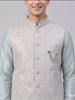 Men’s Sea-Green Kurta Set with Embroidered Nehru Jacket