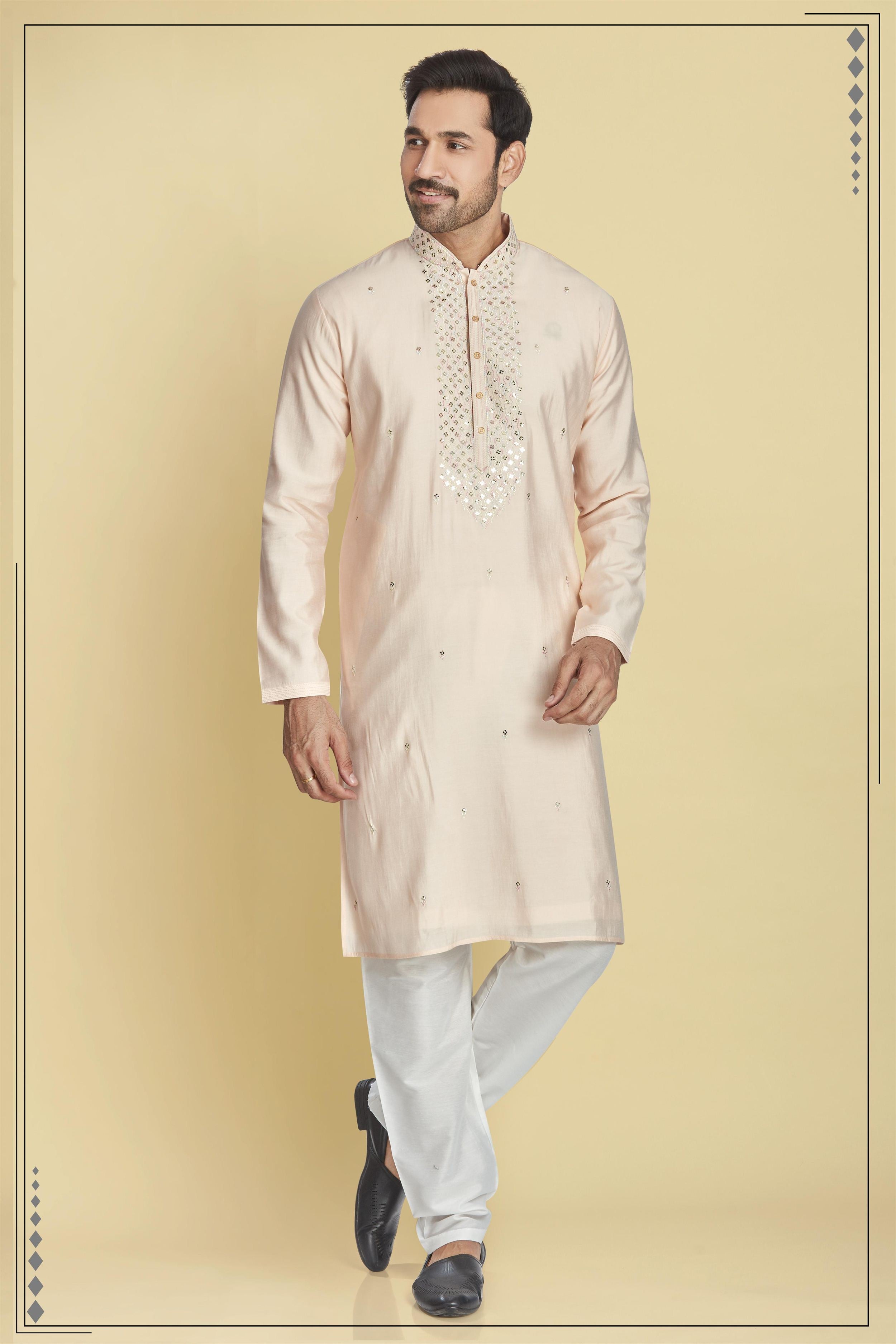 PEACH MENS KURTA PYJAMA