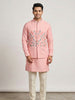 Pastel Peach Leaf-Motif Koti Set