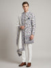 Elegant White Floral Embroidered indo Western