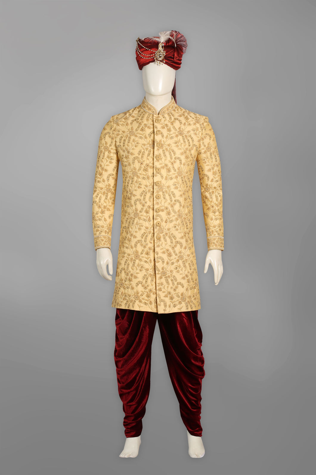 CLASSIC GOLD YELLOW INDO WESTERN